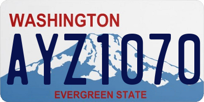 WA license plate AYZ1070