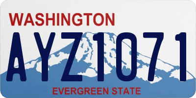 WA license plate AYZ1071