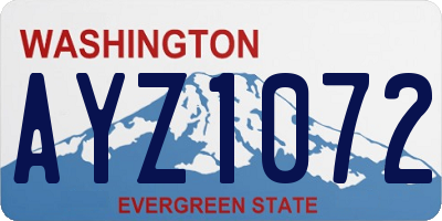 WA license plate AYZ1072