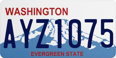 WA license plate AYZ1075