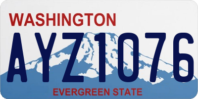 WA license plate AYZ1076