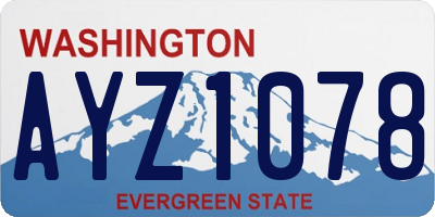 WA license plate AYZ1078