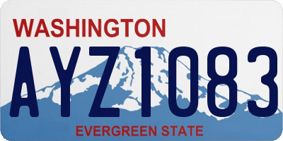 WA license plate AYZ1083