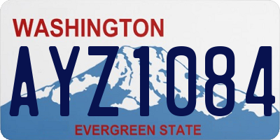 WA license plate AYZ1084