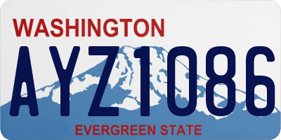 WA license plate AYZ1086