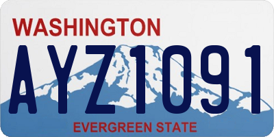 WA license plate AYZ1091