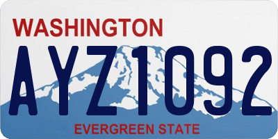 WA license plate AYZ1092