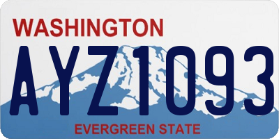 WA license plate AYZ1093