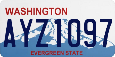 WA license plate AYZ1097