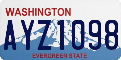 WA license plate AYZ1098