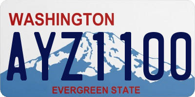 WA license plate AYZ1100