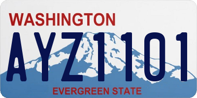 WA license plate AYZ1101