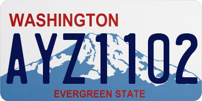 WA license plate AYZ1102