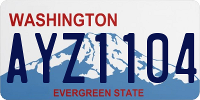 WA license plate AYZ1104