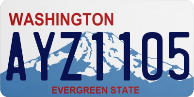 WA license plate AYZ1105