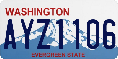 WA license plate AYZ1106