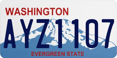 WA license plate AYZ1107