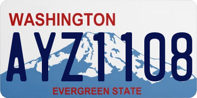 WA license plate AYZ1108