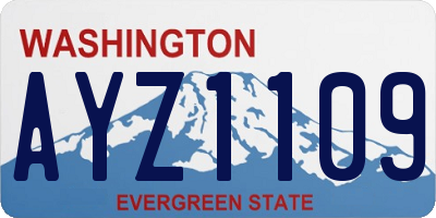 WA license plate AYZ1109