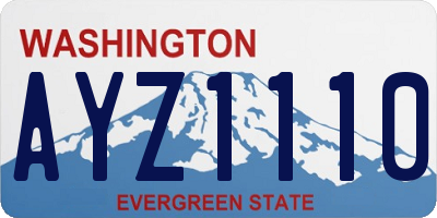 WA license plate AYZ1110