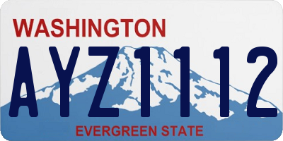 WA license plate AYZ1112