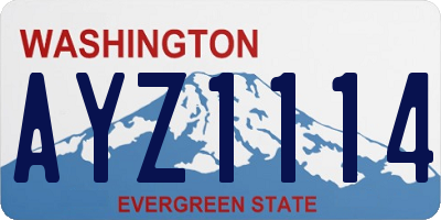 WA license plate AYZ1114