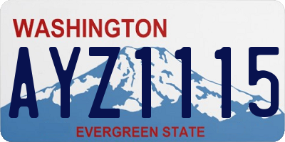 WA license plate AYZ1115