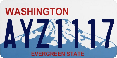 WA license plate AYZ1117