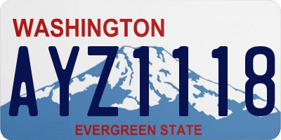 WA license plate AYZ1118