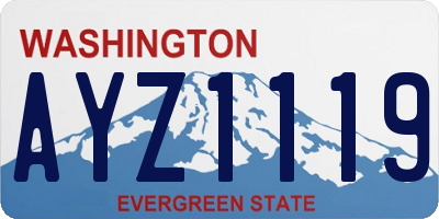 WA license plate AYZ1119