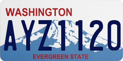 WA license plate AYZ1120