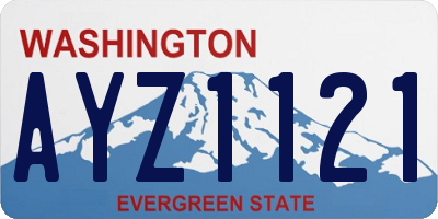 WA license plate AYZ1121