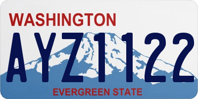 WA license plate AYZ1122