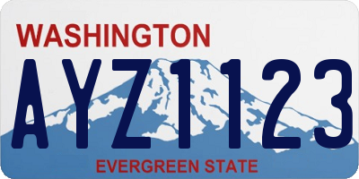 WA license plate AYZ1123