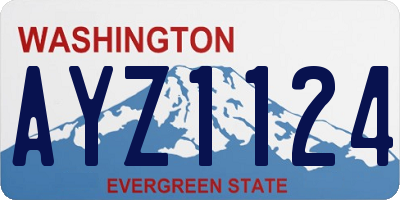 WA license plate AYZ1124