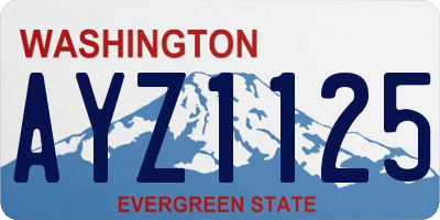 WA license plate AYZ1125