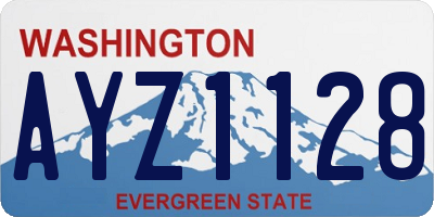 WA license plate AYZ1128