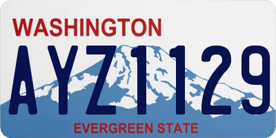 WA license plate AYZ1129