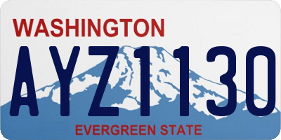 WA license plate AYZ1130