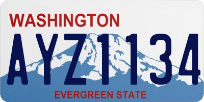 WA license plate AYZ1134