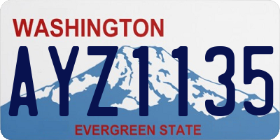 WA license plate AYZ1135