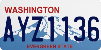 WA license plate AYZ1136