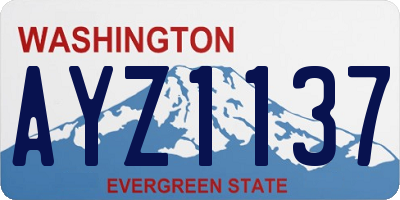 WA license plate AYZ1137