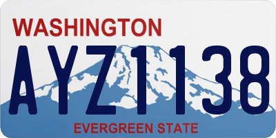 WA license plate AYZ1138