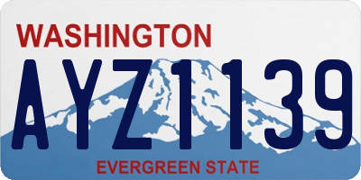 WA license plate AYZ1139