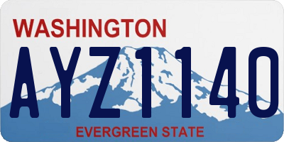 WA license plate AYZ1140