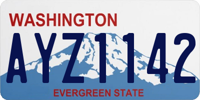 WA license plate AYZ1142