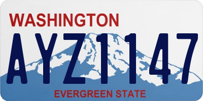 WA license plate AYZ1147