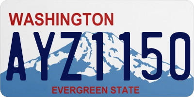 WA license plate AYZ1150