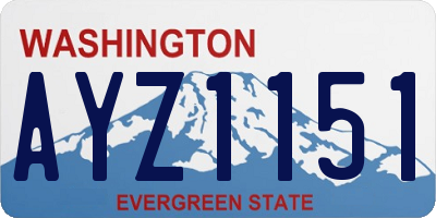 WA license plate AYZ1151